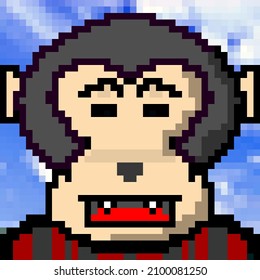 This is cute monkey pixelart with some unique properties