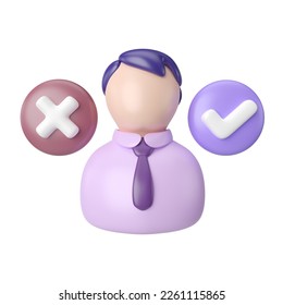This is Decision 3D Render Illustration Icon, high resolution jpg file, isolated on a white background