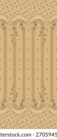 This is a design for a textile panel, likely intended for a shawl dupatta, a dress front kameez, or a rugcarpet. new art design duppata small motif.