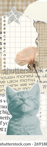 this is desingn created using the canvas app. aimng to create a vintage,scrapbook,and newsprint style, reuling in the desing you see in the image.personally, i think it would look great as a bookmark.