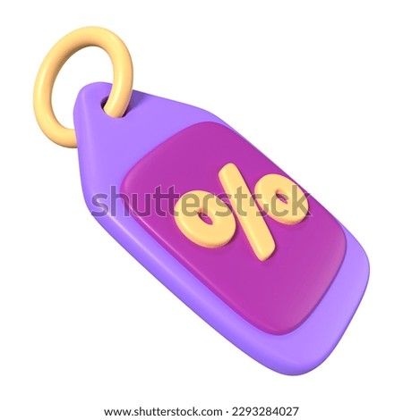 This is Discount Tag 3D Render Illustration Icon, high resolution jpg file, isolated on a white background