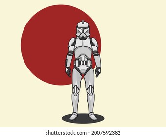 This Drawing Is A Background Drawing With A Clone Trooper.