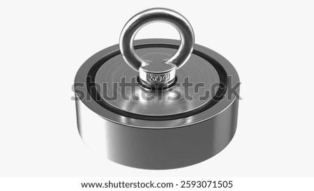 This durable magnet features a strong eye bolt, ideal for lifting and holding tasks, designed in stainless steel.