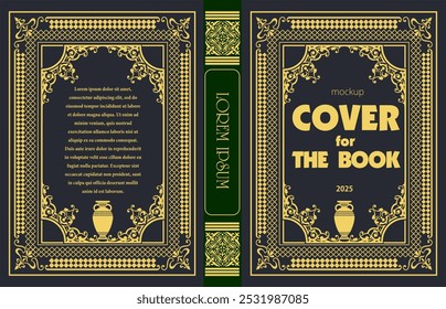 This elegant cover design features intricate gold ornamentation on a book, perfect for adding a touch of sophistication to any project - Powered by Shutterstock