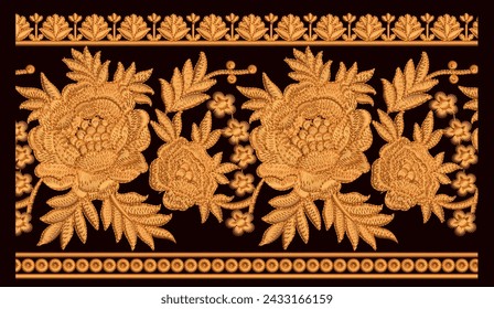 this is an embroidery pattern border look You can use this image for an embroidery sketch. This EMB file is also available, which you can buy from Shutterstock.