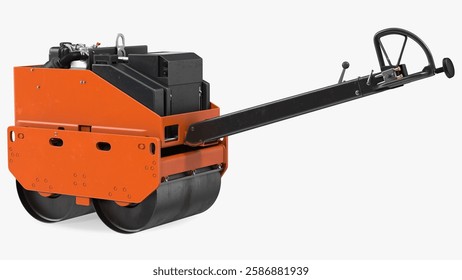This equipment is designed for efficient road compaction tasks, featuring a compact size with dual drums for optimal performance and maneuverability.