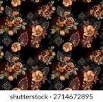  this floral pattern stands out for its depth, detail, and ornamental elegance. It successfully merges natural botanical beauty with decorative artistry, resulting in a design that feels luxury.