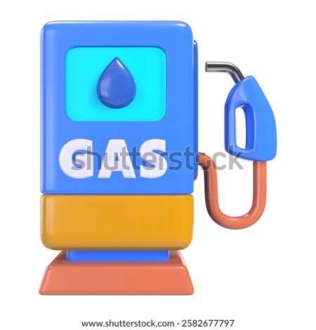 This is a Gas Station 3D Render Illustration Icon. High-resolution JPG file isolated on a white background.