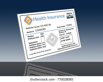 This Is A Generic, Mock, Health Insurance Card From An Employer Sponsored Health Care Plan.