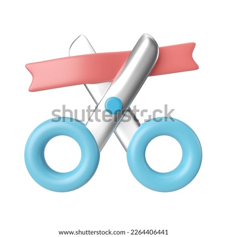 This is Grand Opening 3D Render Illustration Icon, high resolution jpg file, isolated on a white background