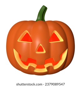 This is a Halloween Pumpkin 3D Render Illustration Icon. High-resolution JPG file isolated on a white background.