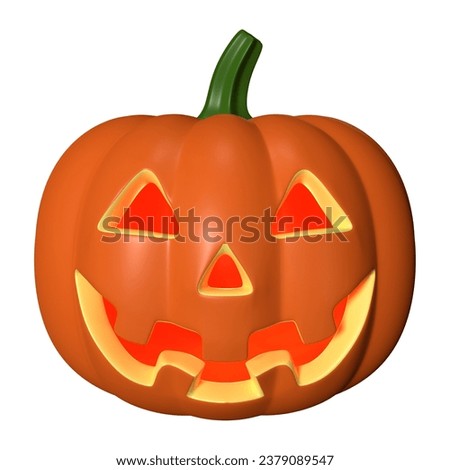 This is a Halloween Pumpkin 3D Render Illustration Icon. High-resolution JPG file isolated on a white background.