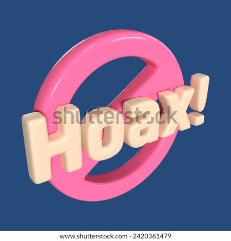 This is a Hoax 3D Render Illustration Icon. High-resolution JPG file isolated on a blue background.
