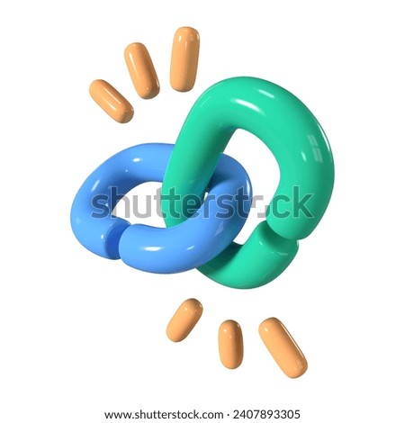 This is a Hyperlink 3D Render Illustration Icon. High-resolution JPG file isolated on a white background.