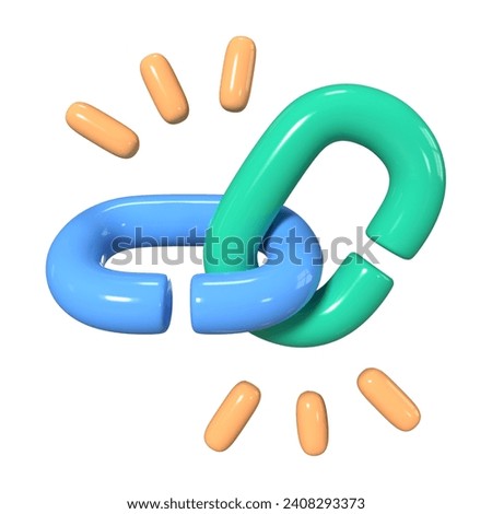 This is a Hyperlink 3D Render Illustration Icon. High-resolution JPG file isolated on a white background.