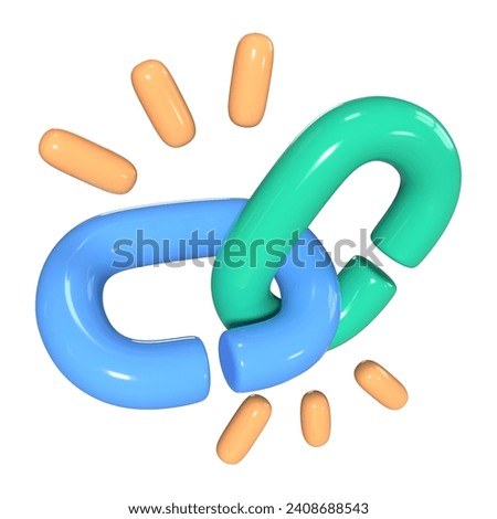 This is a Hyperlink 3D Render Illustration Icon. High-resolution JPG file isolated on a white background.