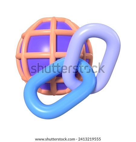 This is a Hyperlink 3D Render Illustration Icon. High-resolution JPG file isolated on a white background.