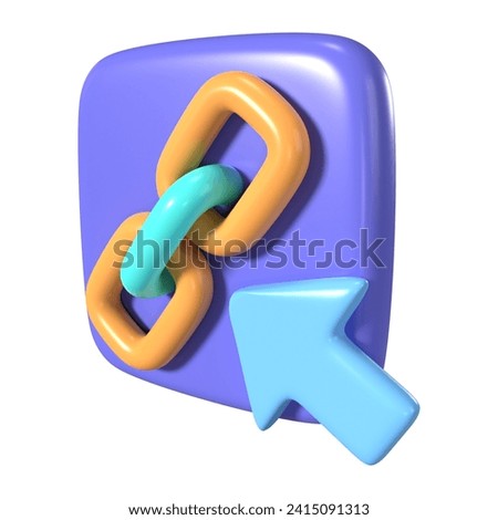 This is a Hyperlink 3D Render Illustration Icon. High-resolution JPG file isolated on a white background.