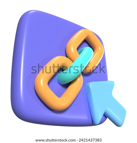 This is a Hyperlink 3D Render Illustration Icon. High-resolution JPG file isolated on a white background.