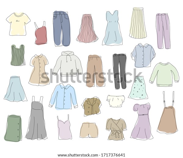 This Icon Set Clothes Stock Illustration 1717376641 | Shutterstock