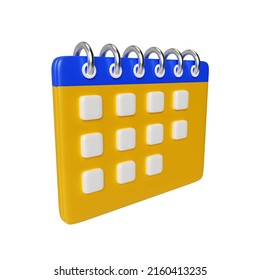 This is an illustration of a 3D Calendar icon, which illustrates an Event or Agenda in a Business environment