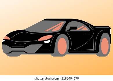 This Is An Illustration Of A Black Super Car 