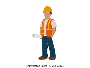 This Is An Illustration Of A Contruction Worker