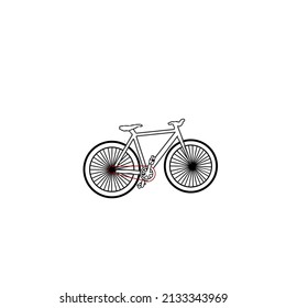 this is an illustration of a fixie bike on a white background