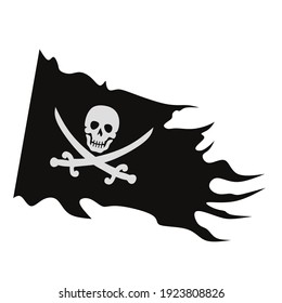 this is illustration of pirate black flag with skull and sword image