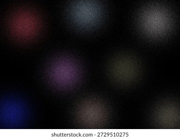 This image captures a mesmerizing view of a colorful nebula in space. The nebula exhibits a blend of vibrant colors including red, blue, green, and purple, creating a stunning cosmic spectacle. The colors appear to be diffused and scattered, giving the image a grainy texture. The black background enhances the vividness of the colors, making the nebula stand out prominently.