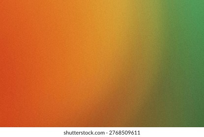 This image displays a seamless gradient transitioning from a deep red hue on the left side to a vibrant green on the right. The gradient is smooth and subtly textured, creating a visually pleasing blend of warm and cool tones that evoke a sense of harmony and balance. The pixelated texture adds a retro or digital art feel to the composition.