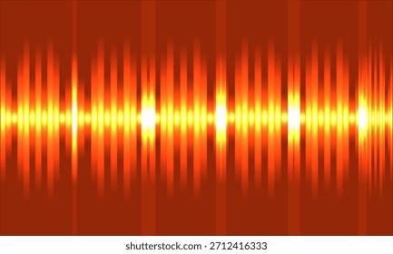 This image features an abstract orange background comprised of bright, vertical lines. It evokes the visual representation of sound waves, energy flow, or a dynamic signal.