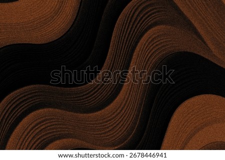 This image features abstract, texture, background, brown, black, wavy, lines, rough. Abstract Wavy Lines in Brown and Black with Rough Texture Background