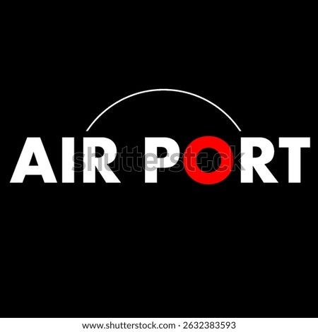 This image features a bold "AIR PORT" logo on a black background. The text is in white, with the letter "O" in red. A curved white arc above the text symbolizes flight or travel.