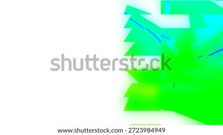 This image features a collection of abstract geometric shapes arranged in a visually appealing manner. The shapes are primarily triangular and rectangular, layered to create depth and dimension. The background is a gradient that transitions from light blue to green, enhancing the three-dimensional effect. The overall composition is minimalistic yet striking, with a focus on the interplay of shapes and colors.
