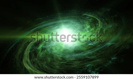 This image features a cosmic scene with colorful, bright galaxies and stars set against a dark space background, conveying a vast, mysterious universe.
