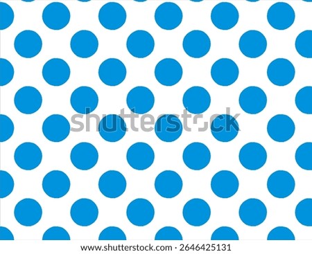 This image features a seamless polka dot pattern of evenly spaced blue circles on a clean white background. Each dot is uniform in size and perfectly aligned in a grid formation.