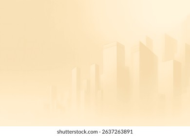 This image features a subtle, warm beige background with abstract outlines of tall buildings. The soft gradient and misty effect create a calm, dreamy cityscape that feels serene and sophisticated.