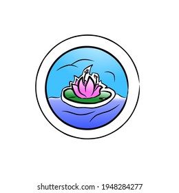 This Image Is A Lotus Flower, This Image Is Suitable For A Logo Or Reference Material For An Art