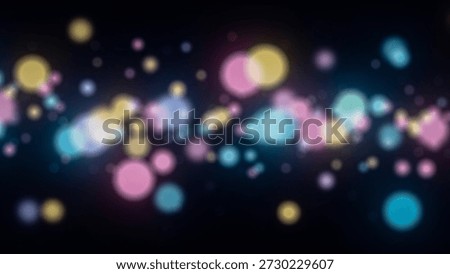 This image presents a captivating display of pastel bokeh lights in shades of blue and pink, set against a dark background that accentuates the soft, dreamy quality of the lights.