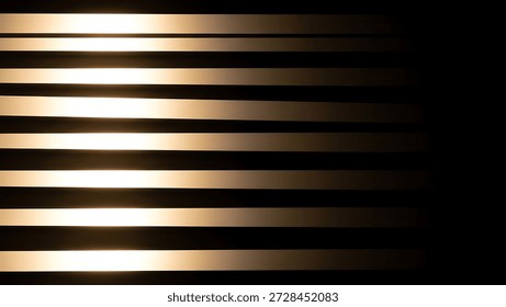 This image showcases parallel gold lines set against a dark background. The composition uses a gradient effect, with the lines appearing brighter on the left and fading into shadow on the right. This design could be useful for a variety of projects, offering a sense of elegance and sophistication, suitable for both commercial and editorial contexts.