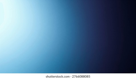 This image showcases a smooth gradient transitioning from a soft light blue hue at the top left corner to a deep indigo and dark purple shade towards the bottom right. The seamless blend creates a serene and calming visual effect, ideal for backgrounds in design projects or calming visual aids.