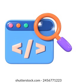 This is a Inspect Element 3D Render Illustration Icon. High-resolution JPG file isolated on a white background.