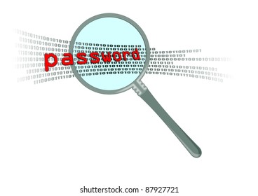 This is inspect password in magnifier. It is theme of security.