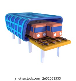 This is a LRT Station 3D Render Illustration Icon. High-resolution JPG file isolated on a white background.