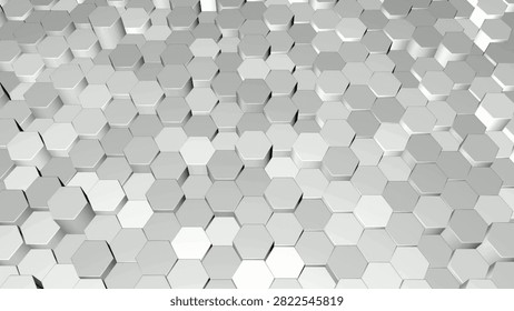 This mesmerizing visual features a seamless display of white hexagons that appear to shift and flow gracefully, creating depth and intrigue.