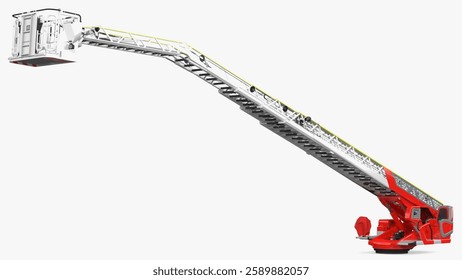 This model features an extendable ladder fire truck equipped with a rescue platform for emergency situations.
