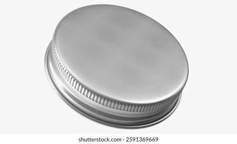 This model features a round metal screw cap lid suitable for various containers and jars.
