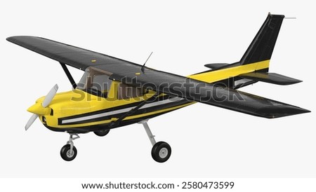 This model represents a highly detailed light aircraft featuring a high-wing design and a front-mounted propeller, ideal for aviation simulations.