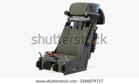 This model showcases a detailed ejection seat featuring realistic design elements and safety components, ideal for aviation simulations.